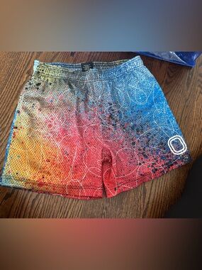 Overtime men’s small shorts- multicolor; like new